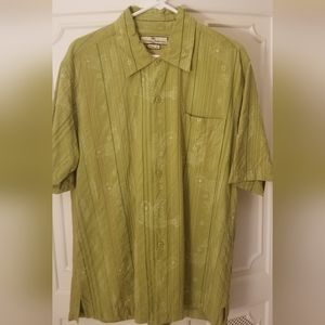 Tommy Bahama Vintage Fit large silk/cotton Carp fish green